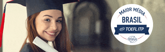 Aluna CCAA passando na prova do TOEFL.